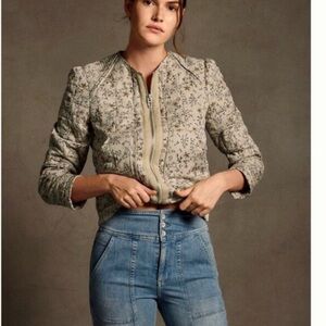 Anthropologie Blank NYC Floral Cream Jacket Size Large